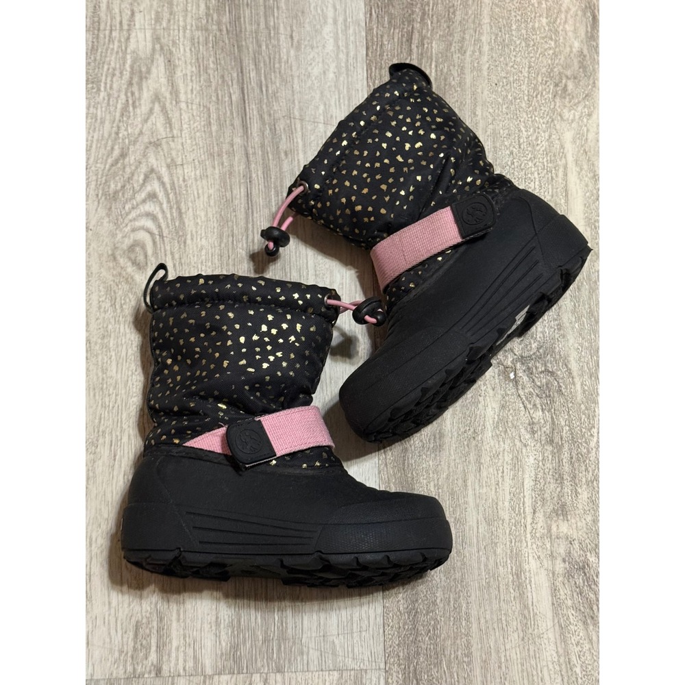Northside Kids Black Gold Star Waterproof Winter Snow Boots‎ Size 8